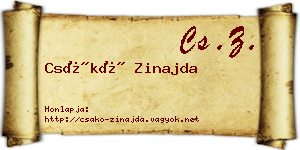 Csákó Zinajda névjegykártya